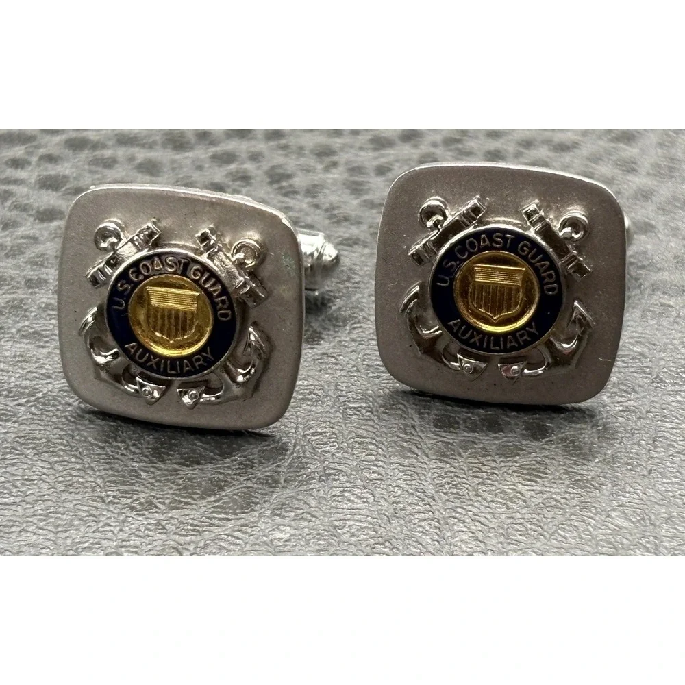 US Coast Guard Auxiliary Silver Tone Gold Tone Cufflinks